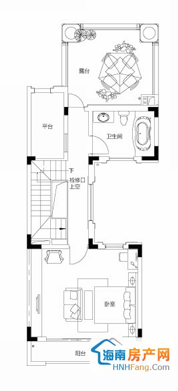 f2联排别墅三层户型图3室2厅3卫 181㎡