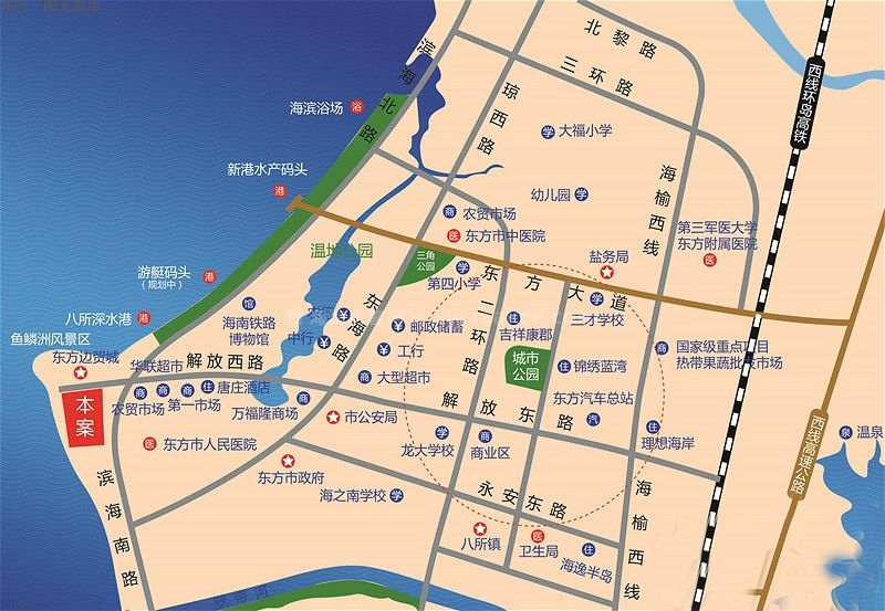 东方阳光海岸交通图
