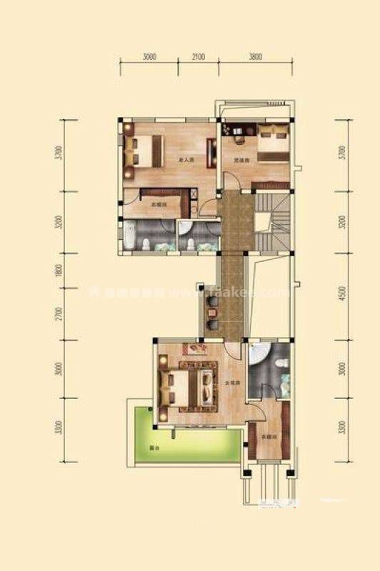 桂林公馆原乡墅三进两院大宅墅(p1)二层户型 3室2厅3卫