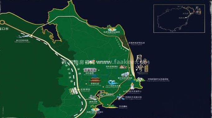文昌合景月亮湾一至三房户型在售,均价为18500元/㎡