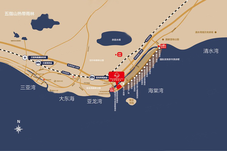 国美海棠湾交通图
