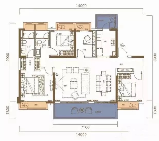 洋房 四房两厅双阳台建面135㎡暂无 洋房 建面135 四房两厅双阳台