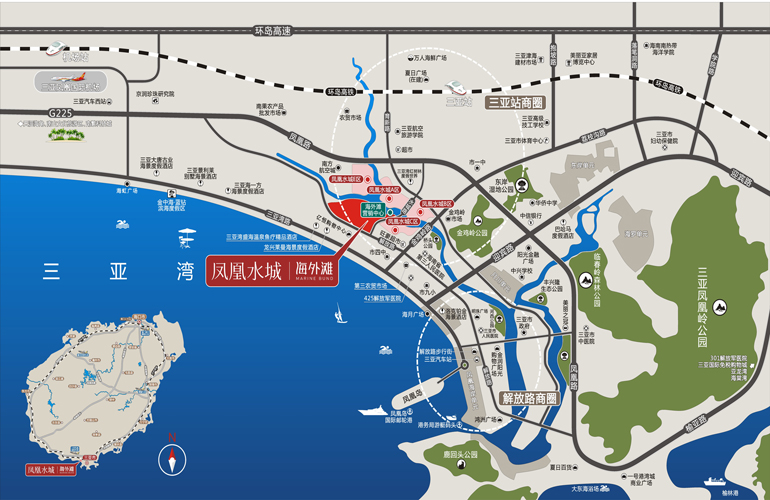 凤凰水城海外滩交通图