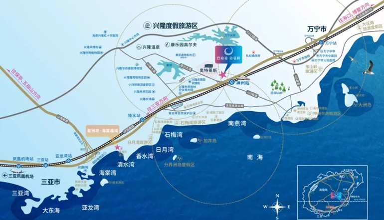 石梅湾海语树交通图