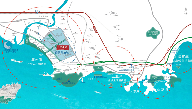 三亚金茂湾交通图