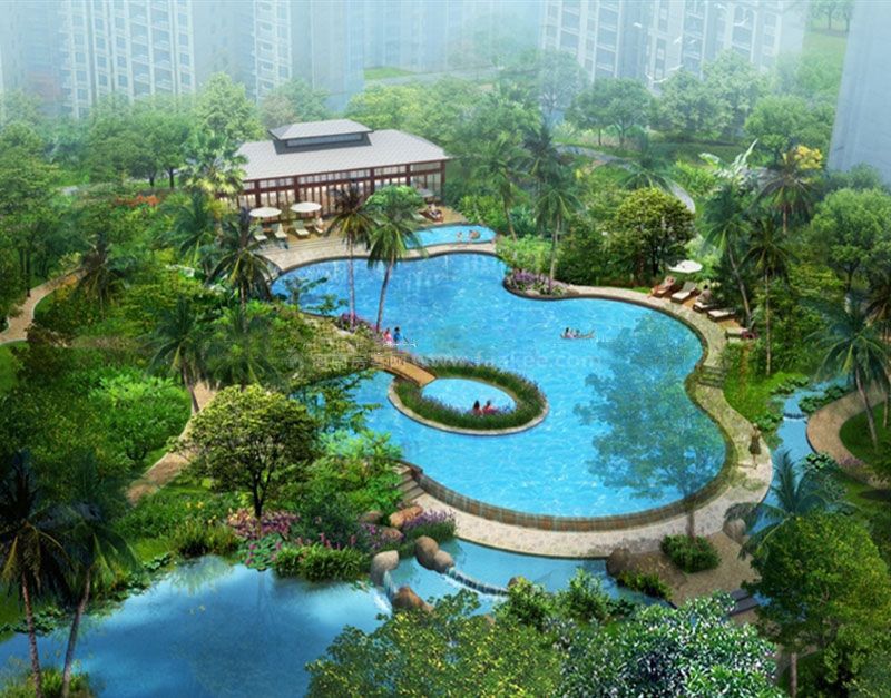 社区中庭俯视效果图