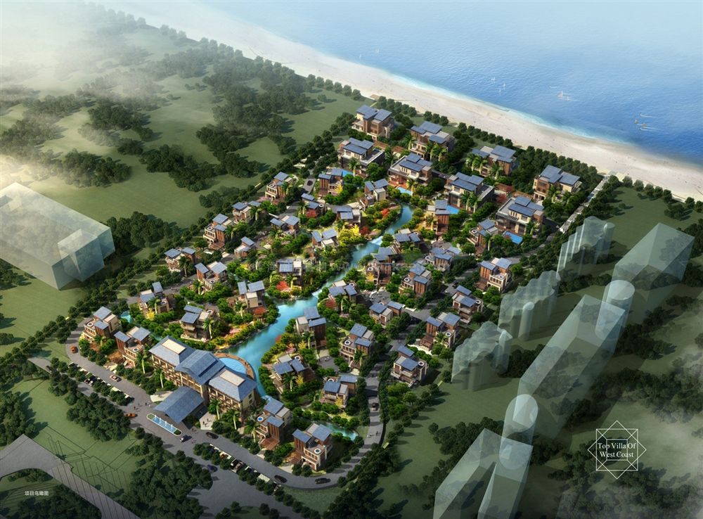 海口金石海岸现推出独门独院亲海别墅特价房源,最低价950万/套起.-折