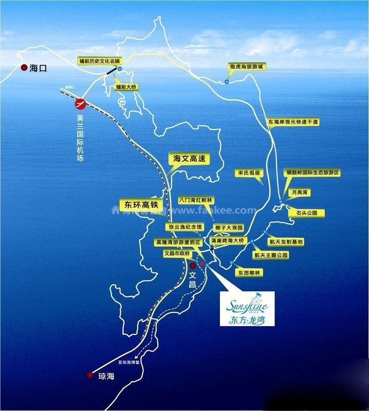 本项目位于规划区域的核心位置,毗邻文昌市政府新址,紧邻规划三环路