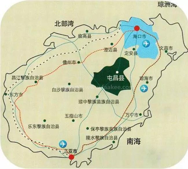 屯昌县地图到镇图片