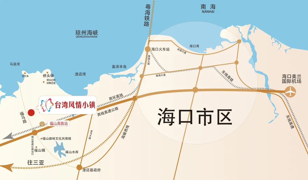 台湾风情小镇区位图