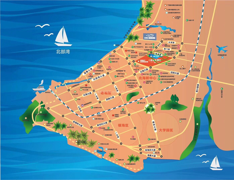 广西北海市市区地图图片